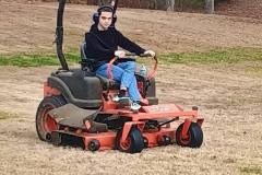 Hunter doing a Christmas mowing
